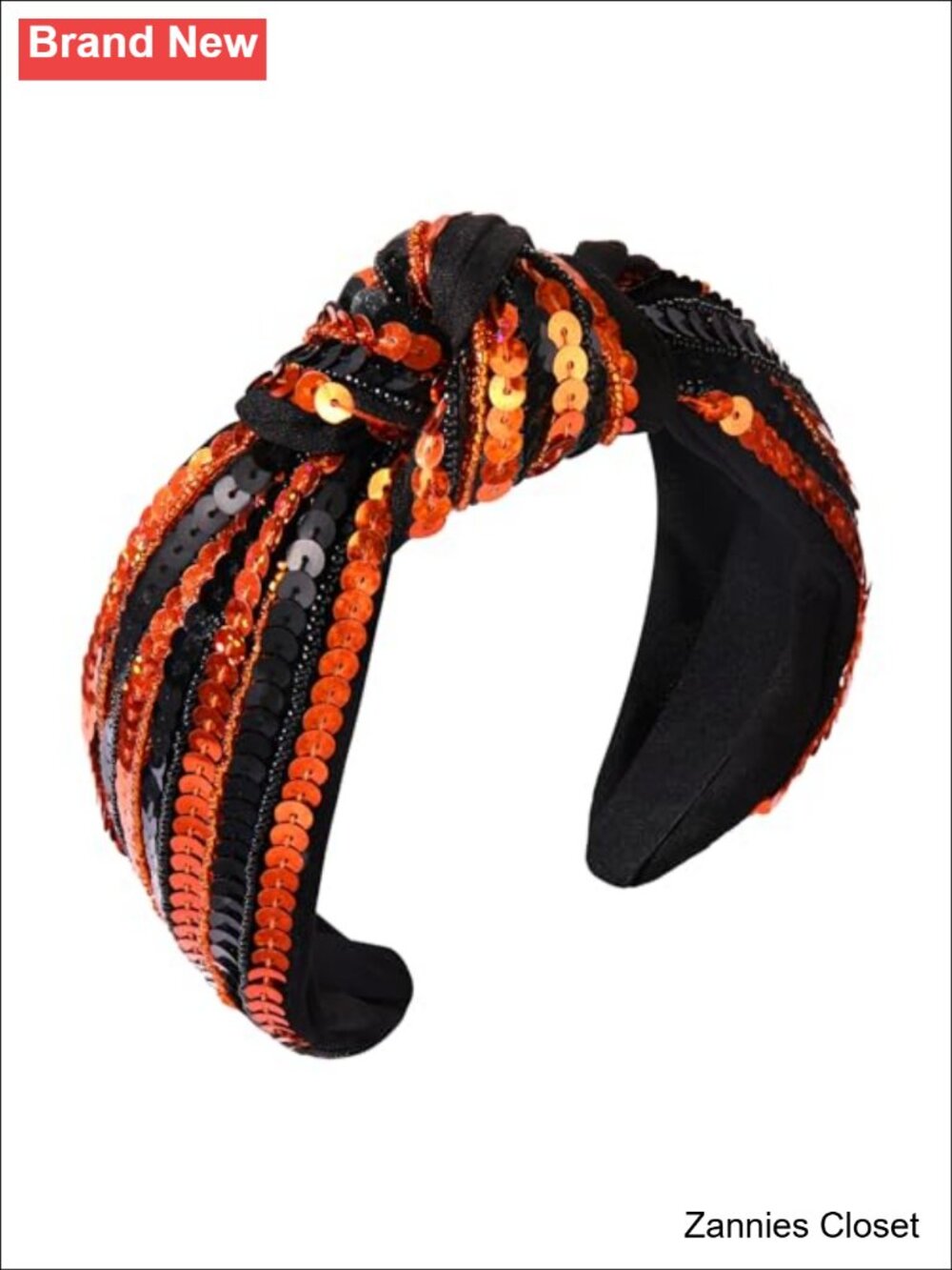 👻 Sequin Knotted Wide Headband Halloween Hair Accessory